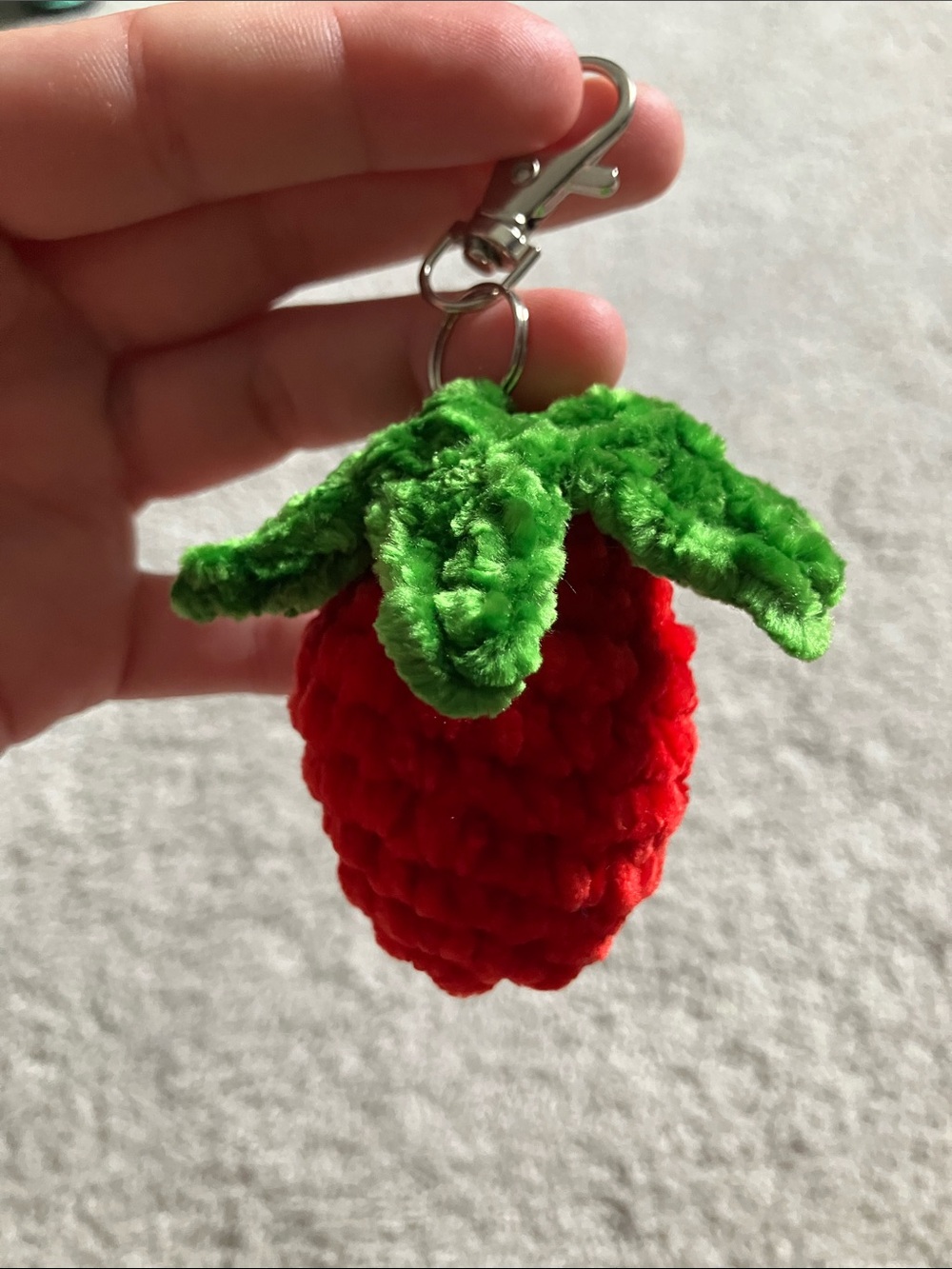Strawberry Crochet Keychain 🍓